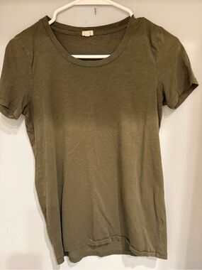 J. Crew Olive Green Short-Sleeve Crewneck Tee